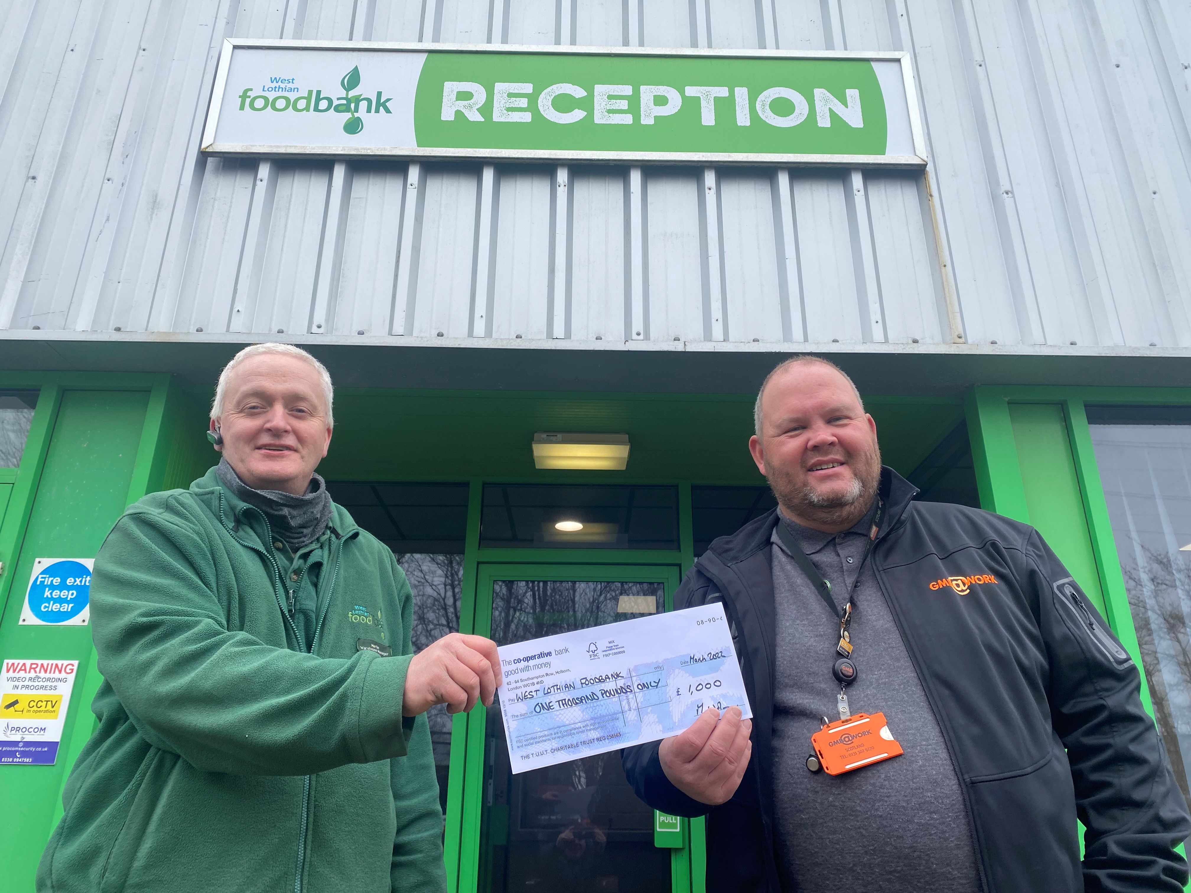 West Lothian Foodbank  Tom Carr-Pollock, GMB Scotland Branch Secretary  Martin Neely, Warehouse Manager   